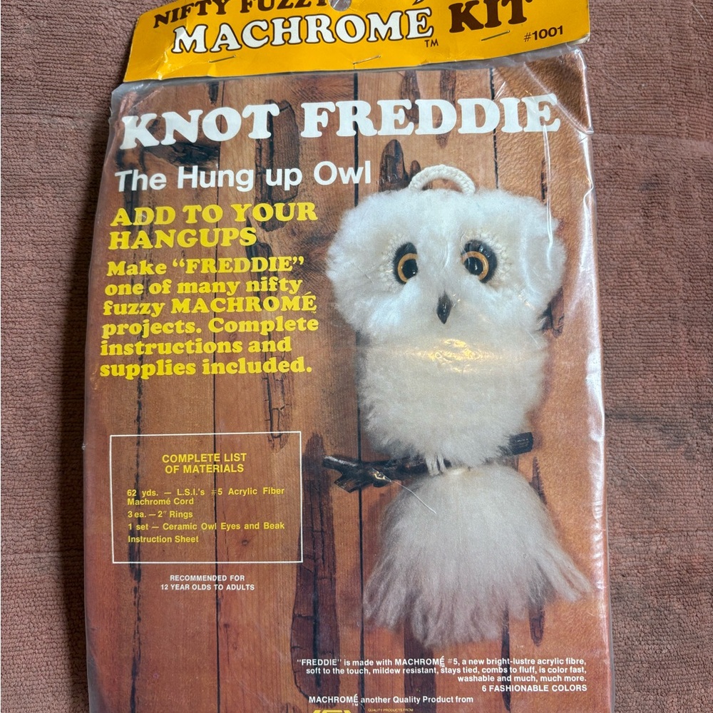 NEW Vintage Knot Freddie The Hung Up Owl Kit